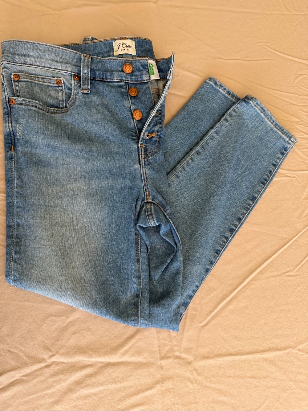 J.Crew Toothpick Jeans Women’s 28P Button Fly Skinny Light Wash Denim